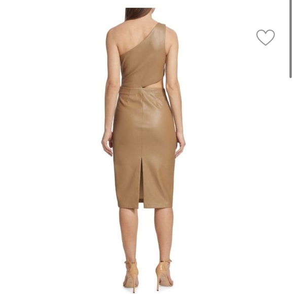 L'AGENCE Aliyah Faux Leather Midi Dress - Picture 2 of 9